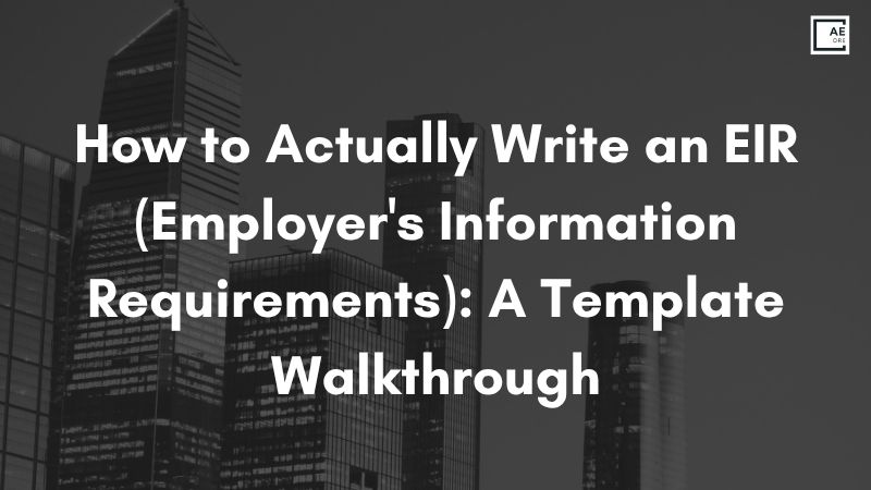How to Actually Write an EIR (Employer's Information Requirements): A Template Walkthrough